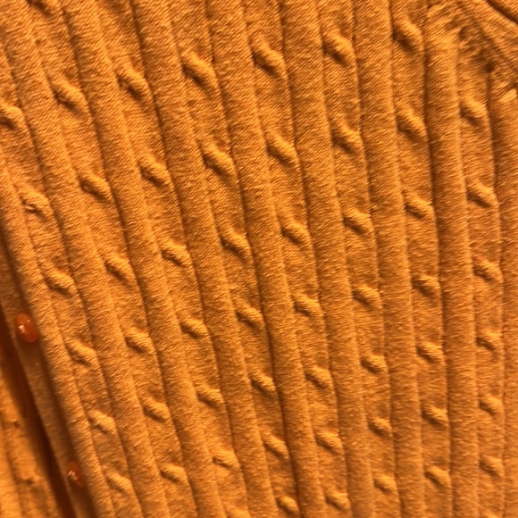 Orange Short-sleeved button up knot cardigan. Orange L - Picture 4 of 5